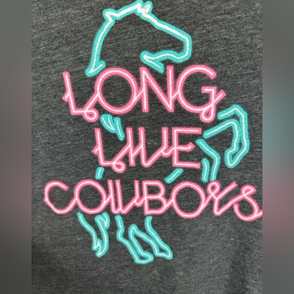 Refined Canvas Long Live Cowboys Grey Wash T-shirt Women’s Small Tee NWT Top - Picture 4 of 10